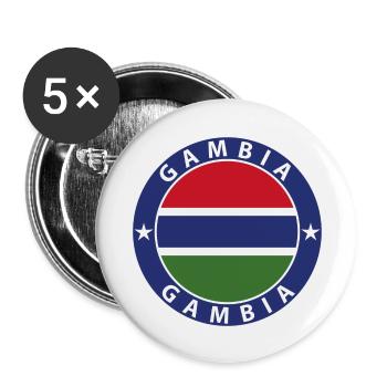 Gambie - Lot de 5 grands badges (56 mm) - blanc - Devant
