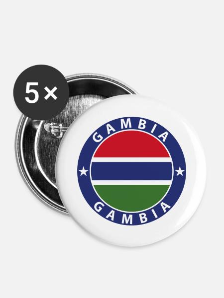 Gambia - Buttons groß 56 mm (5er Pack) - Weiß