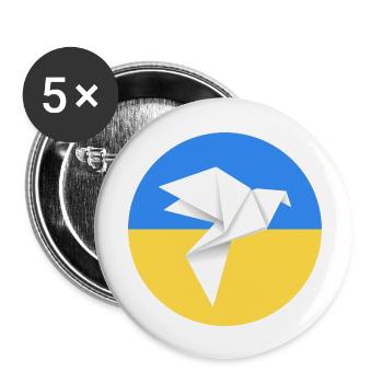 peace for ukraine - origami - Buttons large 2.2''/56 mm (5-pack) - white - Front
