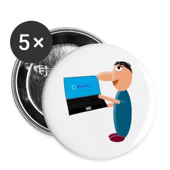 Geduldiger Mensch - Buttons groß 56 mm (5er Pack) - Weiß - Vorne