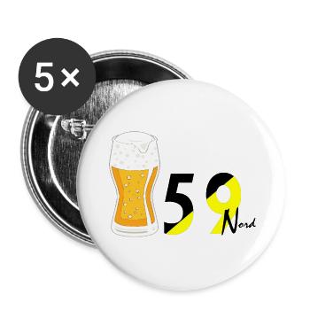 Norden - Buttons groß 56 mm (5er Pack) - Weiß - Vorne