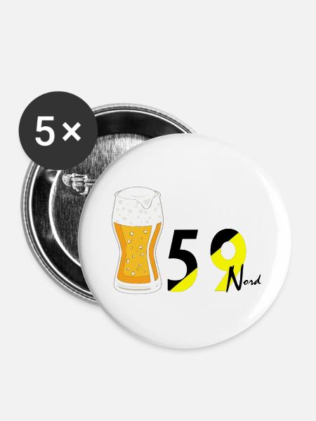 Norden - Buttons groß 56 mm (5er Pack) - Weiß