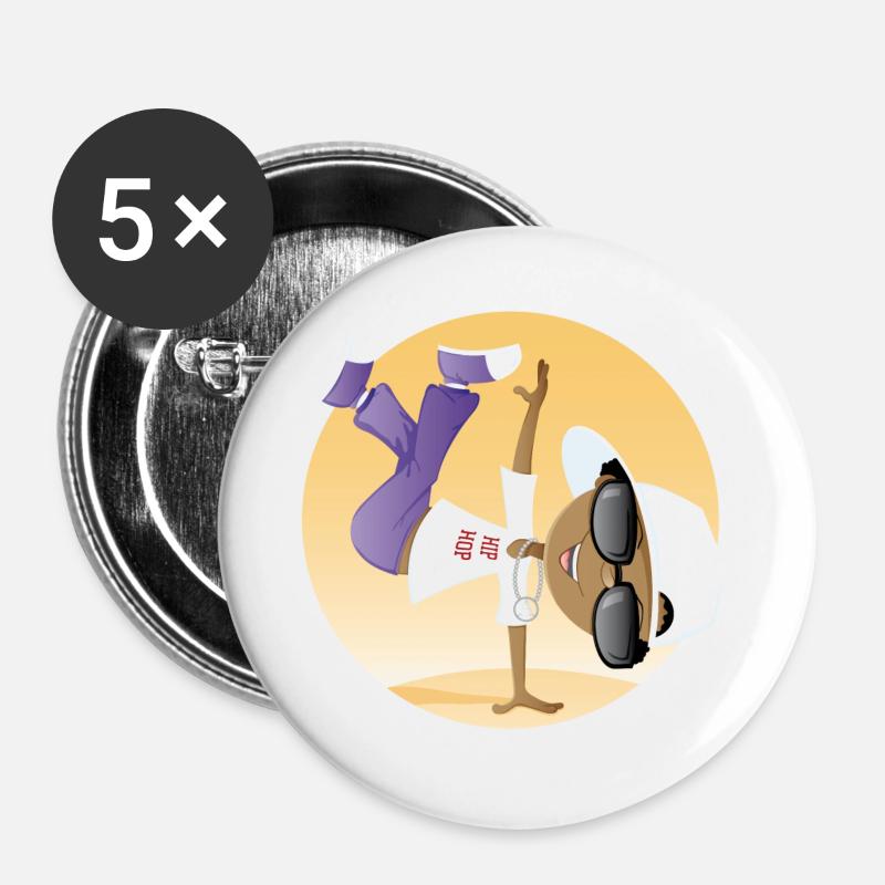 HipHop - Buttons large 2.2''/56 mm (5-pack) - white