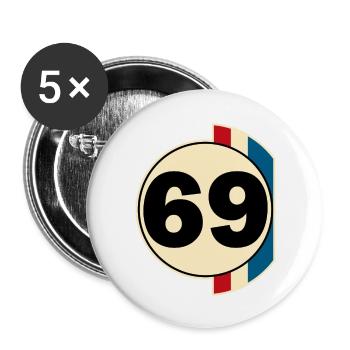 69 - Buttons groß 56 mm (5er Pack) - Weiß - Vorne