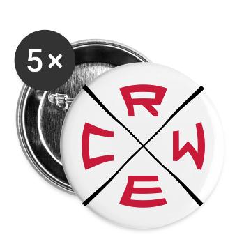Logo de l’équipage X - Lot de 5 grands badges (56 mm) - blanc - Devant