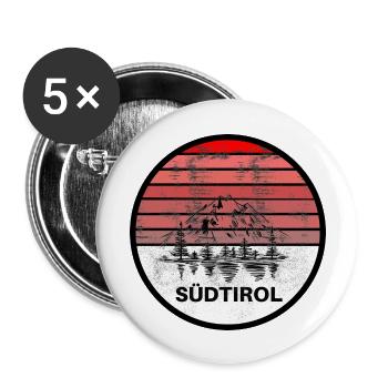 Beautiful logo of the mountains and South Tyrol - Buttons large 2.2''/56 mm (5-pack) - white - Front