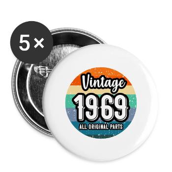 Vintage 1969 All Original Parts - Buttons groß 56 mm (5er Pack) - Weiß - Vorne