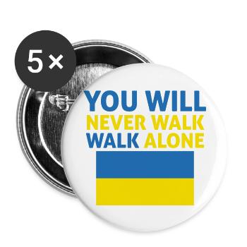 you will never walk alone ukraine - Buttons large 2.2''/56 mm (5-pack) - white - Front
