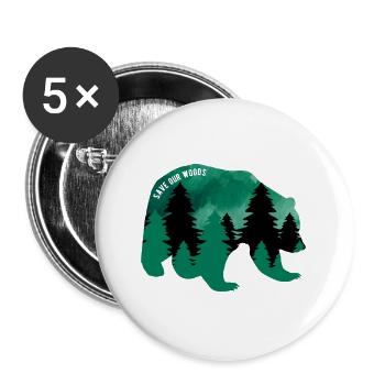 Climate Change Environmental Protection Bear - Buttons large 2.2''/56 mm (5-pack) - white - Front