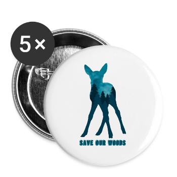 Climate Change Environmental Protection Roe Deer - Buttons large 2.2''/56 mm (5-pack) - white - Front
