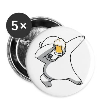 dab dabbing eisbär bier nordpol lustige tshirts 30 - Buttons groß 56 mm (5er Pack) - Weiß - Vorne