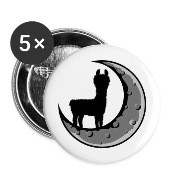 Moon Lama Silhouette - Buttons large 2.2''/56 mm (5-pack) - white - Front