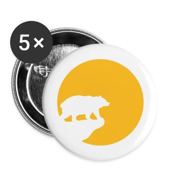 Bear Moon Cliff - Buttons large 2.2''/56 mm (5-pack) - white - Front