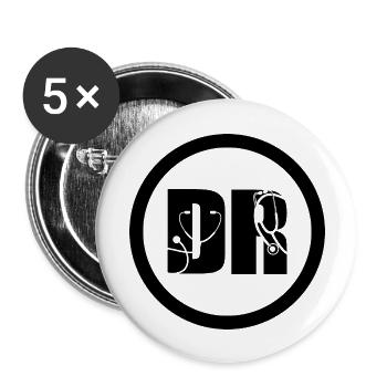 Arzt - Buttons groß 56 mm (5er Pack) - Weiß - Vorne