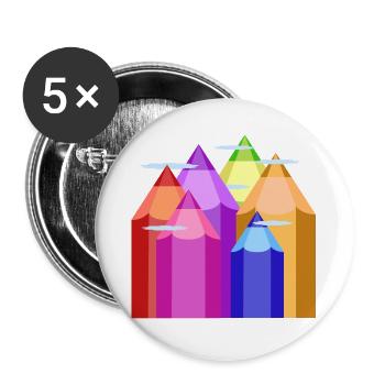 Peaks of Color - Buttons groß 56 mm (5er Pack) - Weiß - Vorne