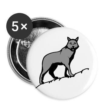 Wolf - Buttons large 2.2''/56 mm (5-pack) - white - Front