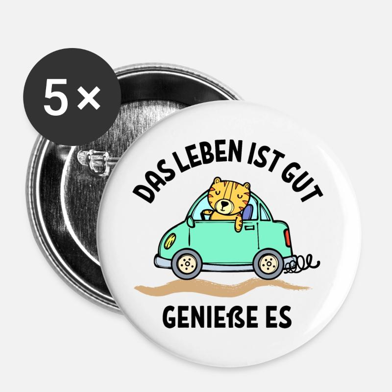 Auto Statement Autofahren Autofahrer Wagen - Buttons groß 56 mm (5er Pack) - Weiß