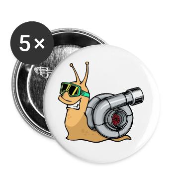 Cool Auto Turbolader Autoliebhaber Autofahrer - Buttons groß 56 mm (5er Pack) - Weiß - Vorne