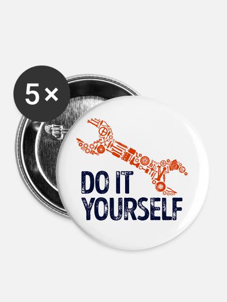Auto Schraubenschlüssel Statement Schrauber - Buttons groß 56 mm (5er Pack) - Weiß