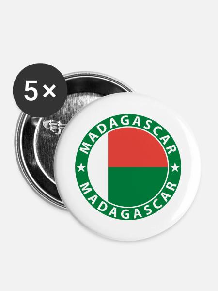 Madagaskar - Buttons groß 56 mm (5er Pack) - Weiß