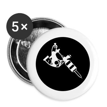 Tattoo machine - Buttons large 2.2''/56 mm (5-pack) - white - Front