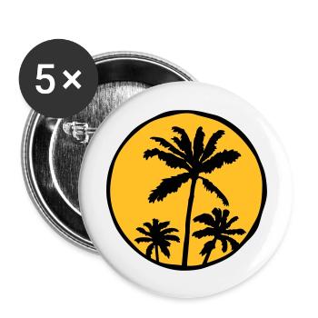 Holiday Sun Palms - Buttons large 2.2''/56 mm (5-pack) - white - Front