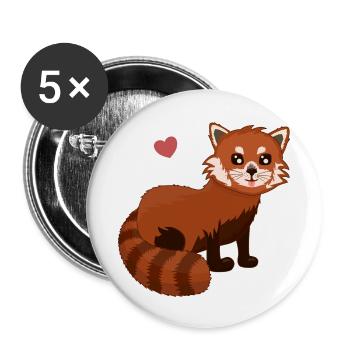 Roter Panda Panda Roux - Lot de 5 grands badges (56 mm) - blanc - Devant