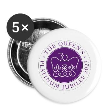 The Queens Jubilee 2022 logo products - Buttons large 2.2''/56 mm (5-pack) - white - Front