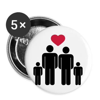 Small family Icon - Buttons large 2.2''/56 mm (5-pack) - white - Front