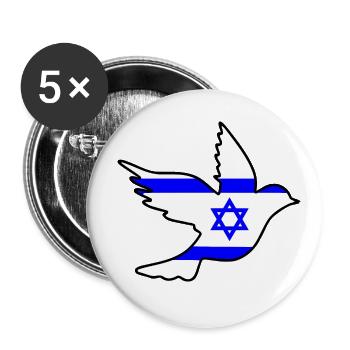 Israel - Buttons large 2.2''/56 mm (5-pack) - white - Front
