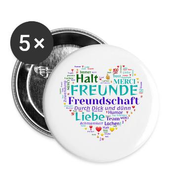 Amis - Lot de 5 grands badges (56 mm) - blanc - Devant