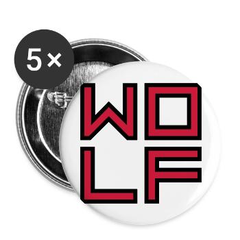 Inner Wolf Logo - Buttons large 2.2''/56 mm (5-pack) - white - Front