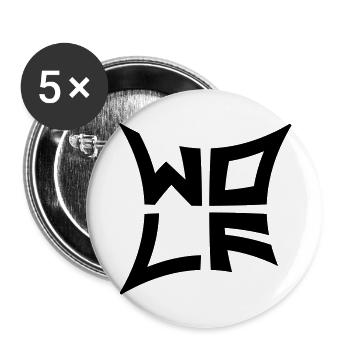 Wild Wolf Logo - Buttons large 2.2''/56 mm (5-pack) - white - Front