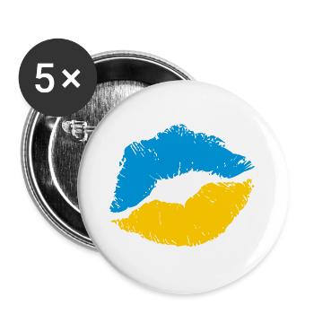 SAVE UKRAINE Ukrainian flag - Buttons large 2.2''/56 mm (5-pack) - white - Front
