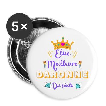 Elue meilleure daronne du siècle - Lot de 5 grands badges (56 mm) - blanc - Devant