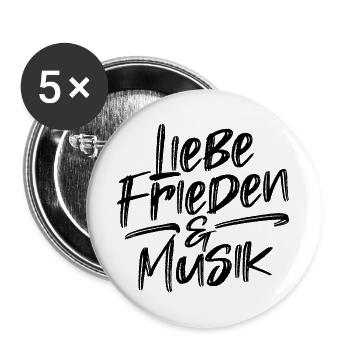 Liebe Leidenschaft Menschheit Statement Frieden - Buttons groß 56 mm (5er Pack) - Weiß - Vorne