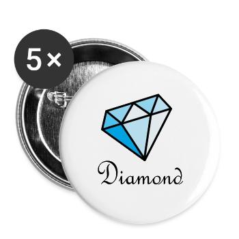 Blue Geometric Diamond - Buttons large 2.2''/56 mm (5-pack) - white - Front