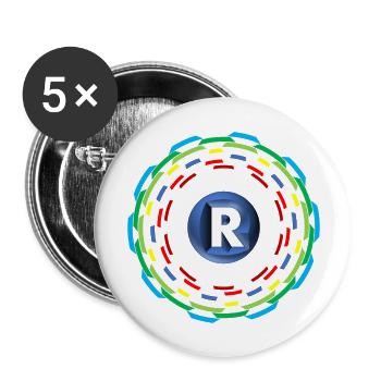 Cercles R - Lot de 5 grands badges (56 mm) - blanc - Devant
