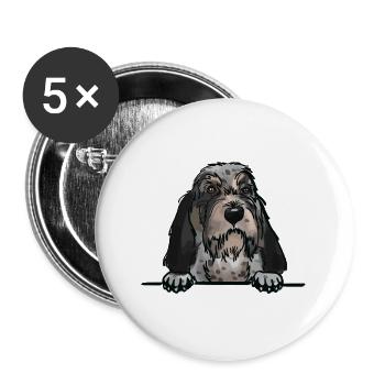 Griffon Bleu De Gascogne Chien pour Peeking Dog Lover - Lot de 5 grands badges (56 mm) - blanc - Devant
