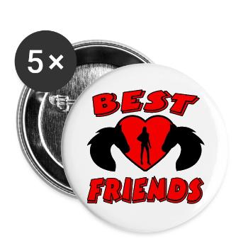 Pferd - Buttons groß 56 mm (5er Pack) - Weiß - Vorne