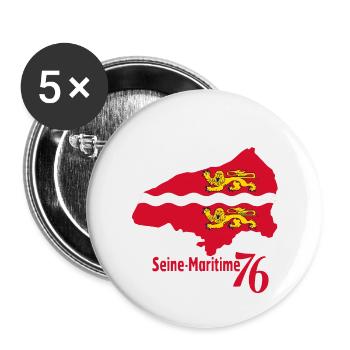 Seine Maritime - Buttons large 2.2''/56 mm (5-pack) - white - Front