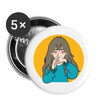 COCAINE SNIFFING ANIME GIRL - Buttons groß 56 mm (5er Pack) - Weiß - Vorne