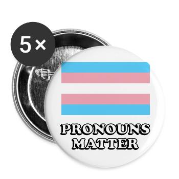 Pronomen sind wichtig Trans-Flagge - Buttons groß 56 mm (5er Pack) - Weiß - Vorne