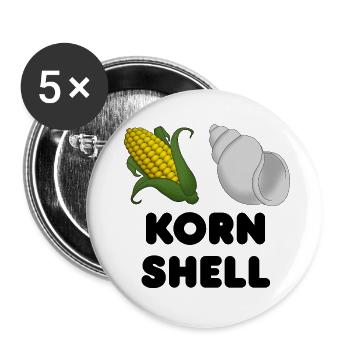 Korn Shell | KSH | Maisschale - Buttons groß 56 mm (5er Pack) - Weiß - Vorne