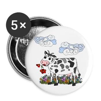 Cow - Buttons large 2.2''/56 mm (5-pack) - white - Front