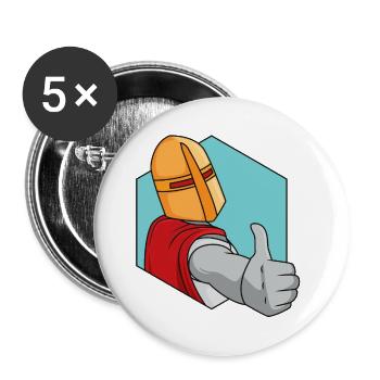 Pouce levé du chevalier - Lot de 5 grands badges (56 mm) - blanc - Devant