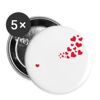 Weltfrieden Herz Frieden Liebe Menschheit - Buttons groß 56 mm (5er Pack) - Weiß - Vorne