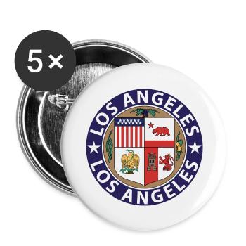 Los Angeles - Buttons groß 56 mm (5er Pack) - Weiß - Vorne