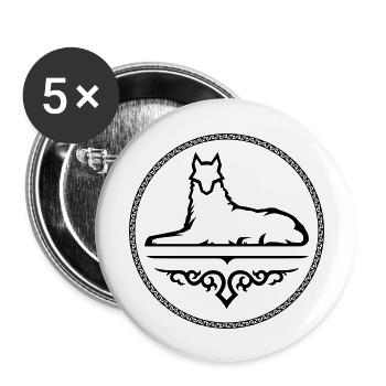 Transparenter Wolf von Ichkeria - Buttons groß 56 mm (5er Pack) - Weiß - Vorne