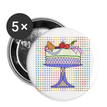 Cake - Buttons large 2.2''/56 mm (5-pack) - white - Front